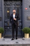 İTALYAN KESİM SLİM FİT CEKET PANTOLON TAKIM ELBİSE SİYAH RENK