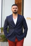 KRUVAZE TEK CEKET LACİVERT
