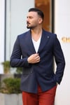 KRUVAZE TEK CEKET LACİVERT