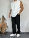 Basic Beyaz Sıfır Kollu T-Shirt