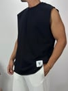Basic Siyah Sıfır Kollu T-Shirt