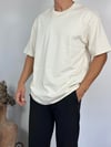 Bej Oversize Basic T-Shirt
