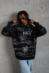 Desenli Sweatshirt Siyah