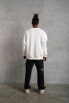 Kuş Baskılı Oversize Sweatshirt Beyaz