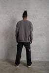 Kuş Baskılı Oversize Sweatshirt Gri