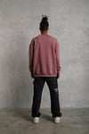Kuş Baskılı Oversize Sweatshirt Gül Kurusu
