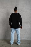 Kuş Baskılı Oversize Sweatshirt Siyah