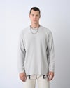 Örgü Desenli Basic Sweat Gri