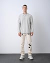 Örgü Desenli Basic Sweat Gri