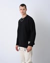 Örgü Desenli Basic Sweat Siyah