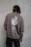Peace Baskılı Oversize Sweatshirt Gri