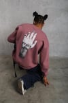 Peace Baskılı Oversize Sweatshirt Gül Kurusu
