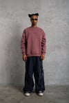 Peace Baskılı Oversize Sweatshirt Gül Kurusu