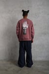 Peace Baskılı Oversize Sweatshirt Gül Kurusu