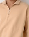 Yarım Fermuarlı Sweat Krem