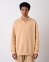 Yarım Fermuarlı Sweat Krem