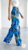 ​Desenli Viskon Dokuma Yüksek Bel Pantolon
