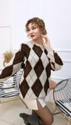 Baklava Desen Oversize Triko Kazak