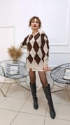 Baklava Desen Oversize Triko Kazak