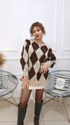 Baklava Desen Oversize Triko Kazak