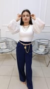 Balon Kol Detaylı Crop Top