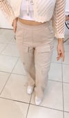 Kargo Cepli Bel Kısmı Lastikli Gabardin Pantolon