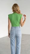 Kruvaze Yaka Omuzları Vatkalı Bodysuit
