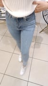 Likralı Yüksek Bel Blue Jean