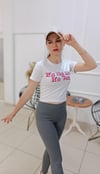 Önü Baskılı Bisiklet Yaka Crop