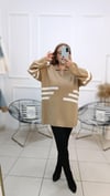 Polo Yaka Oversize Kalıp Triko Tunik Kazak