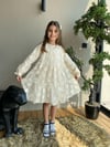 ESCABEL 5-9YAŞ TÜL DETAYLI KREM ELBİSE