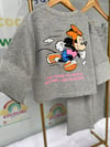 Hey Minnie Gri Sweat Kumaş Bol Paça Kız Çocuk Takımı