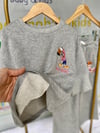Hey Minnie Gri Sweat Kumaş Bol Paça Kız Çocuk Takımı