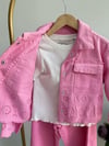 KIZ ÇOCUK 5-9 YAŞ PEMBE 3LÜ CEKETLİ TAKIM