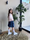 Kız Çocuk Ayıcık Baskılı  Etekli Takım