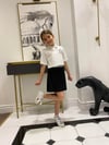 KIZ ÇOCUK BEYAZ YILDIZLI GÖMLEK SİYAH ETEK TAKIM
