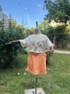 Kız çocuk çiçekli tshirt penye şort etekli takım 