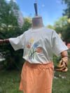 Kız çocuk çiçekli tshirt penye şort etekli takım 