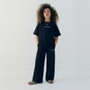 Kız Çocuk Garson Boy Siyah Tshirt Pantolon Takım