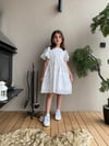 KIZ ÇOCUK MAVİ ÇİÇEKLİ FİSTOLU ELBİSE