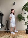 KIZ ÇOCUK MAVİ ÇİÇEKLİ FİSTOLU ELBİSE