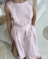 Kız Çocuk Pembe Crop Bol Paça Takım 3-10 yaş 