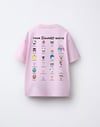 KIZ ÇOCUK PEMBE KUROMİ YAZILI ÇİFT YÖNLÜ BASKILI TSHİRT