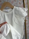 Kolları Güpürlü Kız Çocuk Tshirt