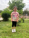 Kuromi Kız Çocuk Siyah Kapri Tayt Takım
