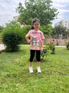 Kuromi Kız Çocuk Siyah Kapri Tayt Takım