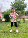Kuromi Kız Çocuk Siyah Kapri Tayt Takım