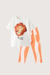 Laciel Aslan Baskılı Tshirt Çizgili Pantolon Takım
