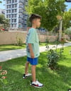 Minecraft Mavi Tshirt Şort Takım(1 beden küçük tavsiye ediliyor:)