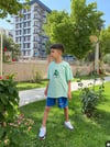 Minecraft Mavi Tshirt Şort Takım(1 beden küçük tavsiye ediliyor:)